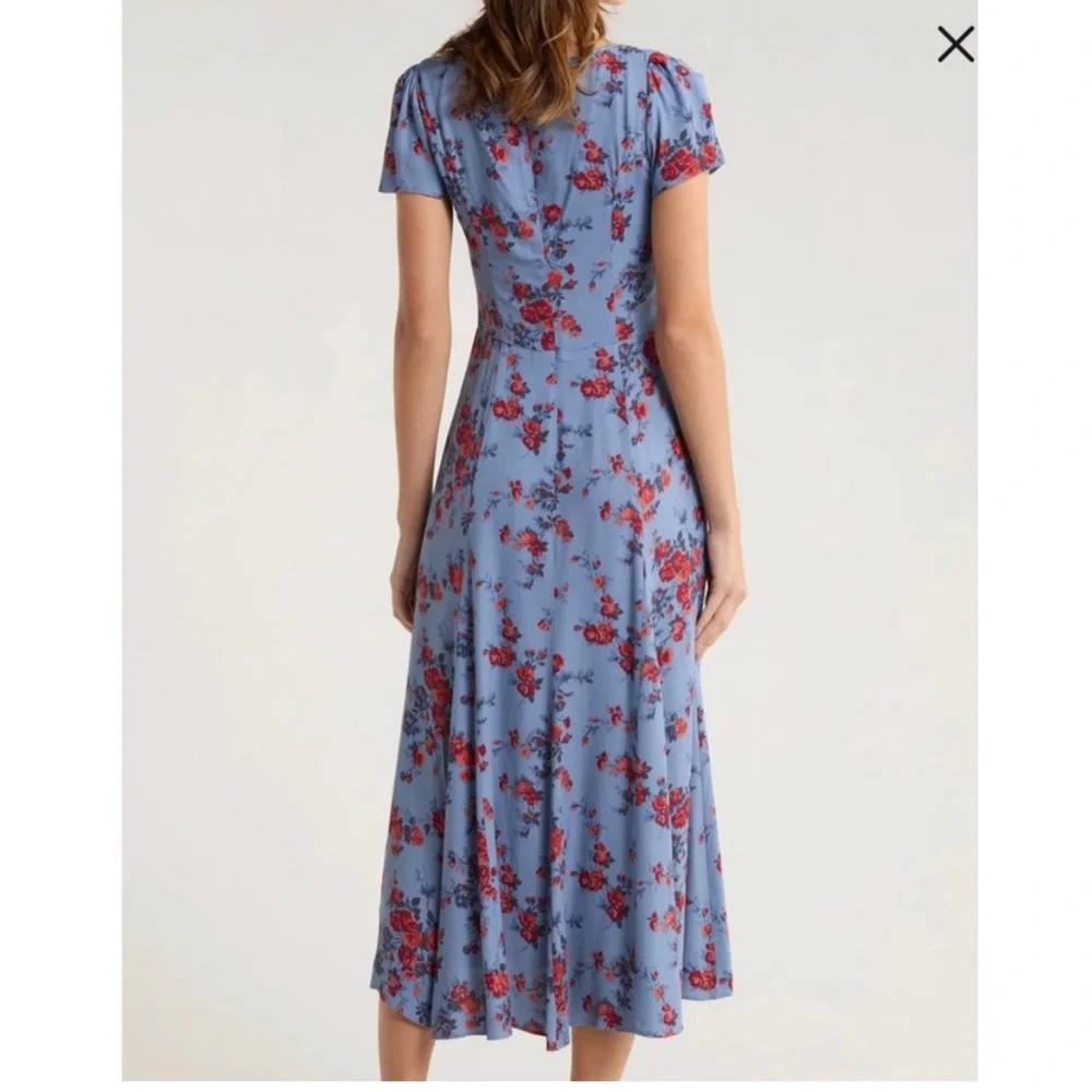 NWT Reformation Afton Midi Dress in Martine - Picture 2 of 6